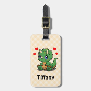 Étiquette À Bagage Étiquette de bagage dinosaure mignon – Ajouter un