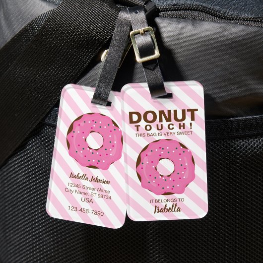 Étiquette À Bagage Étiquette de bagage Donut Rose
