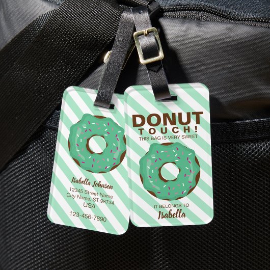 Étiquette À Bagage Étiquette de bagage Donut verte