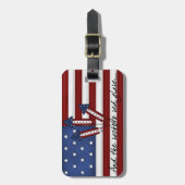 Étiquette À Bagage Étiquette de bagage Drapeau Fusées USA (Devant Vertical)
