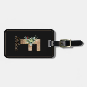 Étiquette À Bagage Étiquette de bagage en bois avec monogramme F