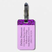 Étiquette À Bagage étiquette de bagage en monogramme noir violet Empr (Dos Vertical)