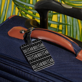 Étiquette À Bagage Étiquette de bagage en mudcloth noir africain - Ac