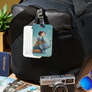 Étiquette À Bagage Étiquette de bagage Femme adorable chevauchant un