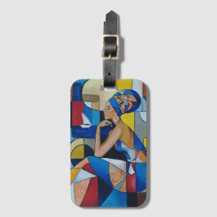 Étiquette À Bagage Étiquette de bagage femme africaine cubiste Géom
