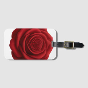 Étiquette À Bagage Étiquette de bagage - Fleur de rose rouge
