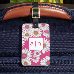 Étiquette À Bagage Étiquette de bagage Fleurs sauvages Monogramme mod