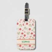 Étiquette À Bagage Étiquette de bagage florale (Devant Vertical)