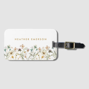 Étiquette À Bagage Étiquette de bagage florale aquarelle