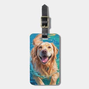 Étiquette À Bagage Étiquette de bagage Golden Retriever