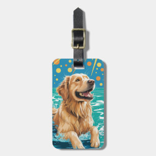 Étiquette À Bagage Étiquette de bagage Golden Retriever