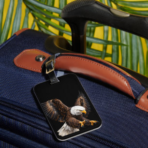 Étiquette À Bagage Étiquette de bagage graphique d'aigle chauve volan