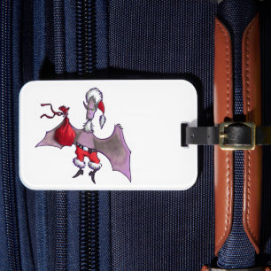 Étiquette À Bagage Étiquette de bagage horizontale Santa Bat