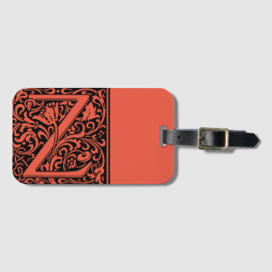 Étiquette À Bagage Étiquette de bagage Lettre Z Monogramme Alphabet F