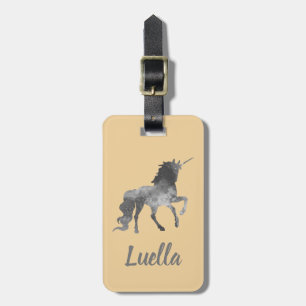 Étiquette À Bagage Étiquette de bagage licorne dorée personnalisée po