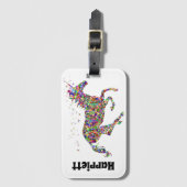 Étiquette À Bagage Étiquette de bagage licorne monogramme (Devant Vertical)