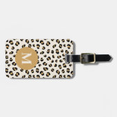 Étiquette À Bagage Étiquette de bagage monogramme chic moderne (Devant horizontal)