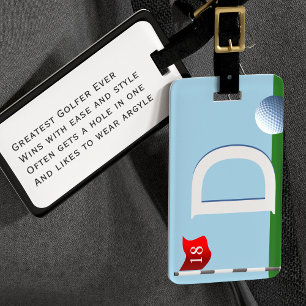 Étiquette À Bagage Étiquette de bagage Monogramme Golf Grand golfeur