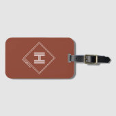 Étiquette À Bagage Étiquette de bagage | Monogramme initial géométriq (Devant Horizontal)