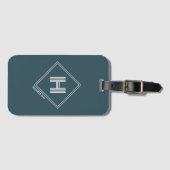 Étiquette À Bagage Étiquette de bagage | Monogramme initial géométriq (Devant Horizontal)