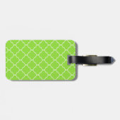 Étiquette À Bagage Étiquette de bagage Monogramme Vert Citron Clair (Dos horizontal)