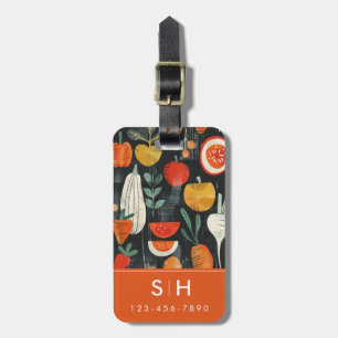 Étiquette À Bagage Étiquette de bagage motifs légumes abstraits milie