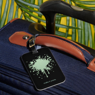 Étiquette À Bagage Étiquette de bagage noire personnalisée avec tache