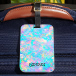 Étiquette À Bagage étiquette de bagage opale couleur néon<br><div class="desc">étiquette de bagages opale texture</div>