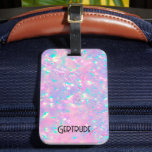Étiquette À Bagage étiquette de bagage opale violette<br><div class="desc">étiquette de bagages opale texture</div>