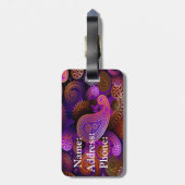 Étiquette À Bagage Étiquette de bagage/Paisley pourpre (Dos Vertical)