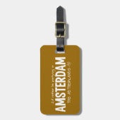 Étiquette À Bagage étiquette de bagage personnalisée AMSTERDAM (Devant Vertical)