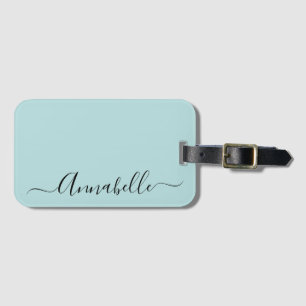 Étiquette À Bagage Étiquette de bagage personnalisée Aqua Mint Green