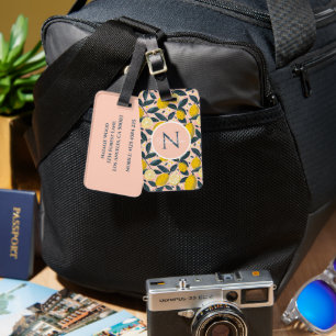 Étiquette À Bagage Étiquette de bagage personnalisée au citron