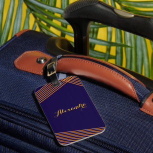 Étiquette À Bagage Étiquette de bagage personnalisée aux rayures mode