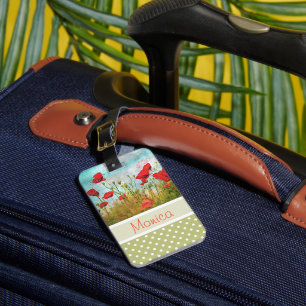 Étiquette À Bagage Étiquette de bagage personnalisée avec des fleurs 