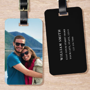 Étiquette À Bagage Étiquette de bagage personnalisée avec photo moder