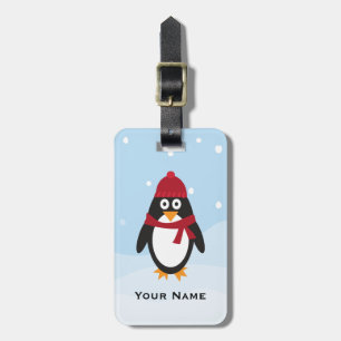 Étiquette À Bagage Étiquette de bagage personnalisée de pingouin mign