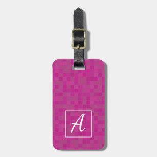 Étiquette À Bagage Étiquette de bagage personnalisée en rose fuchsia