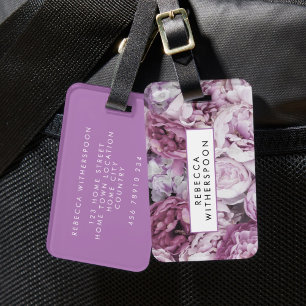 Étiquette À Bagage Étiquette de bagage personnalisée Fleurs Roses ros