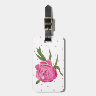 Étiquette À Bagage Étiquette de bagage personnalisée Pivoine rose