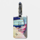 ÉTIQUETTE À BAGAGE ÉTIQUETTE DE BAGAGE PERSONNALISÉE ROBE JAUNE, CHAU (Dos Vertical)