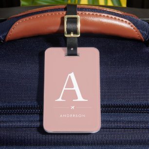Étiquette À Bagage Étiquette de bagage personnalisée rose blush avec
