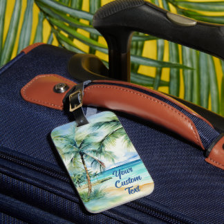 Étiquette À Bagage Étiquette de bagage personnalisée, thème plage