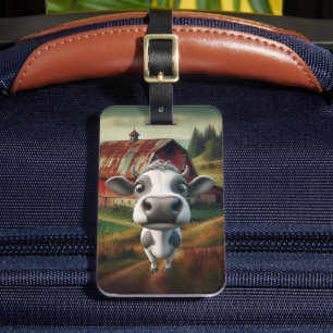 Étiquette À Bagage Étiquette de bagage personnalisée Vache & Grange C
