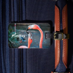 Étiquette À Bagage Étiquette de bagage photo flamants roses élégante