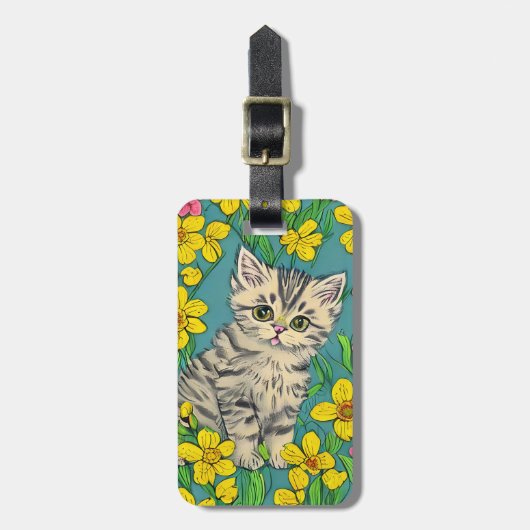 Étiquette À Bagage Étiquette de bagage pour chat (Devant Vertical)