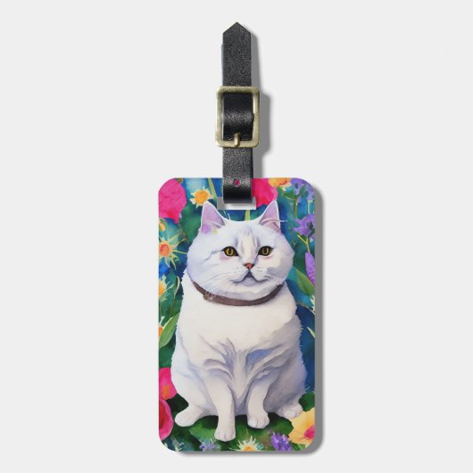 Étiquette À Bagage Étiquette de bagage pour chat (Devant Vertical)