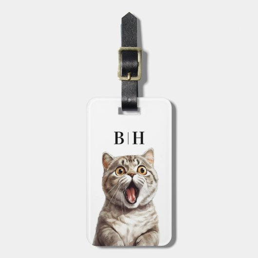 Étiquette À Bagage Étiquette de bagage pour chat (Devant Vertical)