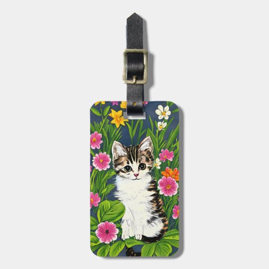 Étiquette À Bagage Étiquette de bagage pour chat (Devant Vertical)