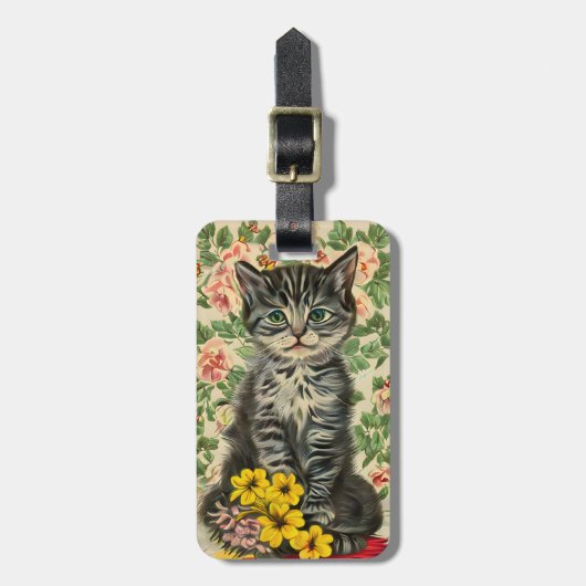 Étiquette À Bagage Étiquette de bagage pour chat (Devant Vertical)
